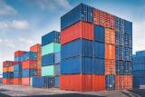 Shipping containers in a variety of colors.