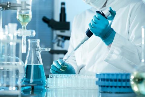 Researcher working in a lab.